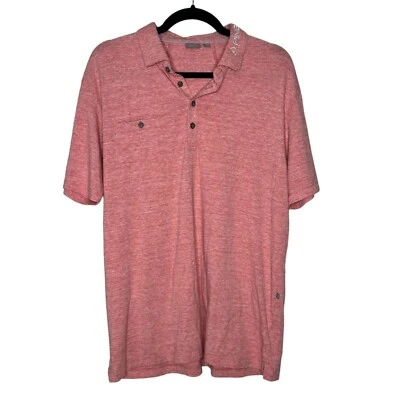 Polo de golf PING para hombre mediano Karsten III bolsillo manchado rosa bordado cuello Foto 1 de 4