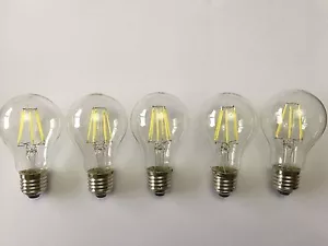 CONFEZIONE DA 5 LAMPADA LED E27 AD ALTA POTENZA 8W A60 6000K USCITA LUCE DIURNA - Foto 1 di 3