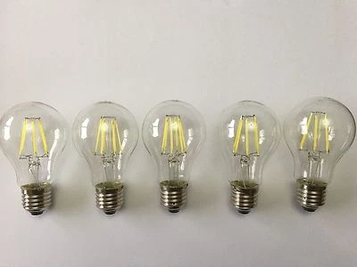 5 PACK OF LED E27 HIGH POWER FILAMENT LAMP 8W A60 6000K DAYLIGHT OUTPUT - Image 1 of 3