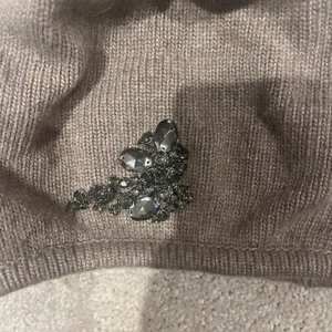 Portolano Girl Beanie Embellished wool/angora/cashmere blend Brown size 6-10 yo - Picture 1 of 7