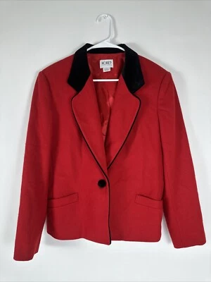 Koret Petites Red And Black Blazer Jacket Womens Size 16 Double Take Red Classic - Image 1 of 4