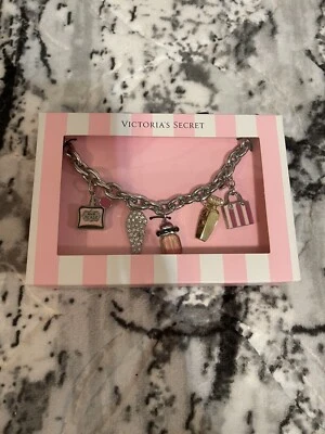 Victoria's Secret ~ РЕДКАЯ браслет с брелоками ~ крыло ангела/сумка для покупок/парфюмерная бутылка - Изображение 1 из 4
