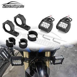 For New CF-Moto 650 Adventura Roll Cage Tube Clamps 18W LED Work Light Mount Kit