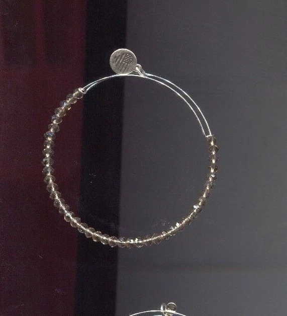 ALEX & ANI silver smoky gray crystal glass bracelet - Image 1 of 1