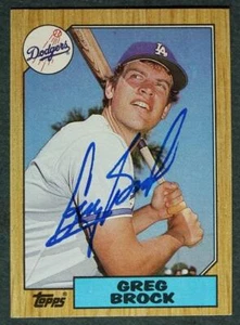 Los Angeles Dodgers Star Greg Brock Autographed signed 1987 Topps baseball card- - Picture 1 of 1