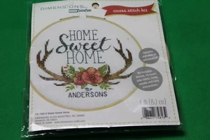 Dimensions Home Sweet Home Cross Stitch Kit Antlers 72-75813 includes 6” - Picture 1 of 4