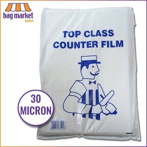 Heavy Duty Clear Counter Wrap Film 2kg - 10" x 15" - 30mu - Butcher Sheets, Food - Picture 1 of 13