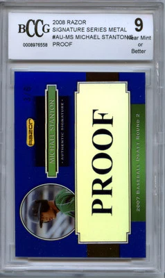GIANCARLO STANTON 2008 Razor Metal PROOF rookie 1 of a kind BCCG 9 500 hrs HOF?? - Image 1 of 2