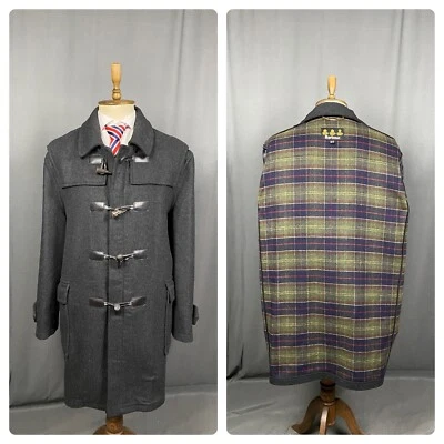 Barbour Men's Gray Wool Duffle Long Coat Size 48/56 - Image 1 of 4