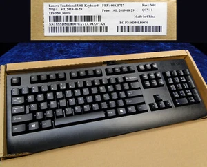 LENOVO Tastiera USB tradizionale 00XH727 BK V01 - Tastiera QWERTY (GB/US) - Foto 1 di 2