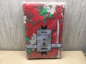 Town & Country Linen Holiday Classics Flannel Back Vinyl Tablecloth 52” x 70” - Picture 1 of 3