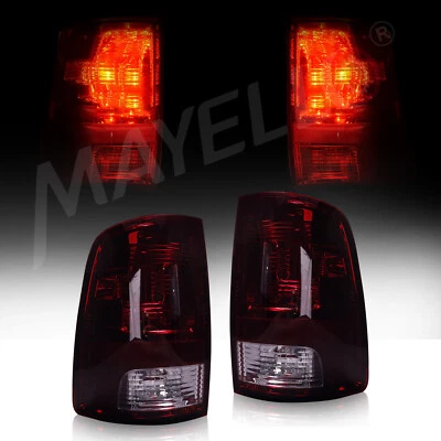 Pair Red Smoke Tail Lights For 2009-2018 Dodge Ram 1500 2500 3500 Brake Lamps - Image 1 of 4