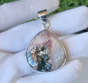 Charming Ocean Jasper Pendant 925 Sterling Silver Handmade Best Jewelry PG3238 - Picture 1 of 4