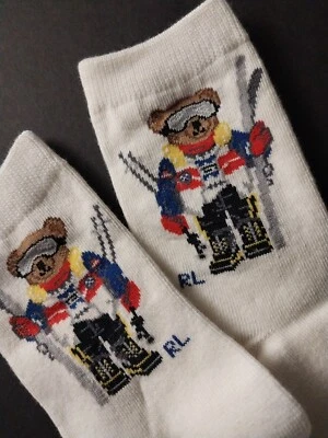 Niños 4-7, Polo Ralph Lauren SKI Polo Bear Crew Calcetines 🐻 Zapato Talla 10-13 Foto 1 de 2
