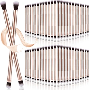 50 Pcs Rose Gold Eyeshadow Brush Set: 2 in 1 Double Ended Concealer & Foundation - Picture 1 of 6