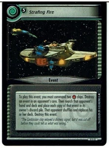STAR TREK CCG 2E TO BOLDLY GO RARE CARD STRAFING FIRE 8R43 ex - Bild 1 von 1