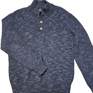 Paolo Mondo Sweater Men’s XL Wool Blend  Blue Mock Neck Sweater Italy - Picture 1 of 12