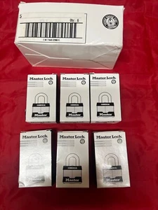 6 Master Lock No 5 Heavy Commercial Padlocks 2 Keys Per Lock NEW Keyed Different - Picture 1 of 3