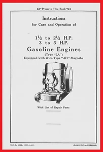 IHC 1/2 2-1/2 3 5 HP IH Model LA Stationary Engine International Owner's Manual - Picture 1 of 11