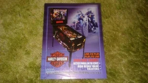 HARLEY DAVIDSON-Sega PINBALL ORIGINAL VINTAGE ADVERTISING FLYER-L@@K! - Picture 1 of 2