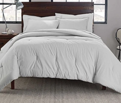 Garment Washed Solid Twin/Twin XL 2-Piece Comforter Set in Silver - Image 1 of 4