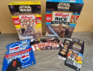 Star Wars Pepsi Cadburys Kelloggs Cereal Box's Empty Display Advertising x5 - Picture 1 of 5