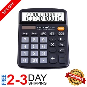 Professional 12-Digit Dual Power Calculator with Large Display & Quick Response - Picture 1 of 8