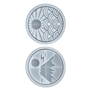 2Pcs Coaster Mold Silicone Painting Art Resin Mould Epoxy Resin Irregular - Picture 1 of 12