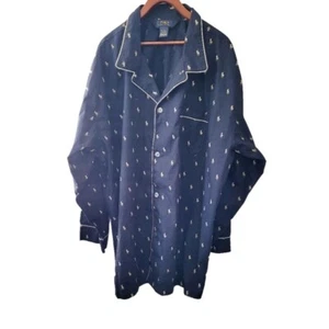 Polo Ralph Lauren Navy and White All Over Polo Print Pajama Top Men's Size 3XT - Picture 1 of 2