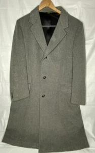 Sobreabrigo de lana gris vintage Adams Row talla 44R pecho Dbl *Ver medidas* - Imagen 1 de 21
