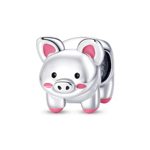 MULA Original Pink Cute Pet Pig DIY Charm Fit Lady Bracelet 925 Silver Plated - Picture 1 of 5