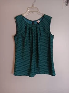 Merona Womens Blouse Top Sz Medium Green / Blue - Picture 1 of 4