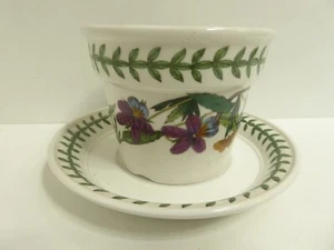 PORTMEIRION BOTANIC GARDEN PANSY FLOWER PLANTER POT & SAUCER STUDIO ART - Bild 1 von 7