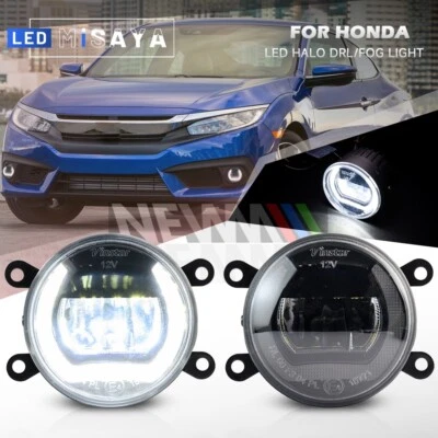 2x Lámpara de luz LED blanca antiniebla DRL para Honda Civic 13-20 Accord Coupe Fit Foto 1 de 4
