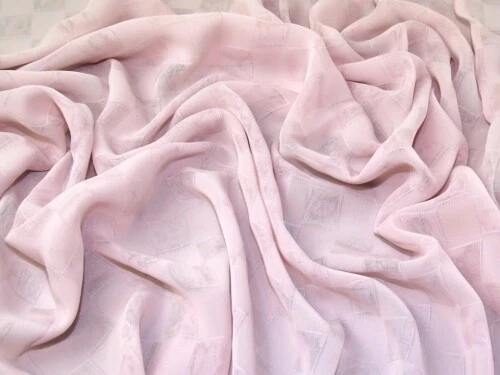Minerva Squares Voile Fabric Rose Pink - per metre - Image 1 of 1