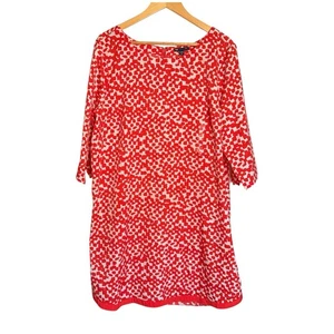 GAP Etuikleid Damen Gr. XL rot Print neu mit Makel 3/4 Arm fließend - Bild 1 von 10
