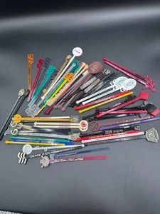 Vintage Swizzle Sticks Lot 50+ Hotels Bars Restaurants Travel Souvenir Mix - Picture 1 of 12