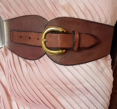 CINTURÓN DE CUERO DOBLE CARA ETIENNE AIGNER AÑOS 50-60 RARO 27" X 4" EXC. COND LATÓN Foto 1 de 4