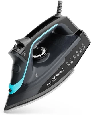 PurSteam SteamBurst+ 1750W Steam Iron, Ceramic Soleplate, Adjustable Steam - Image 1 of 4
