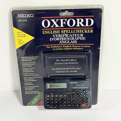 Seiko ER-1000 Oxford English Spellchecker Crossword Solver Calculator Electronic - Image 1 of 4