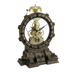 Time's Gate Metallized Steampunk Generator Desktop Striking Clock - Picture 1 of 3