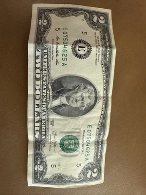 United States 2 Dollar Bill Red Seal Vintage Banknote - Image 1 of 2