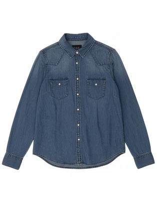 Camisa vaquera GAP para mujer Reino Unido 14 mediana azul algodón BM19 Foto 1 de 4