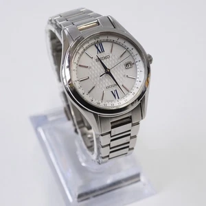 Seiko Exceline SWCW115 Radio Solar Ladies Watch Used 23mm Titanium 10ATM - Picture 1 of 9