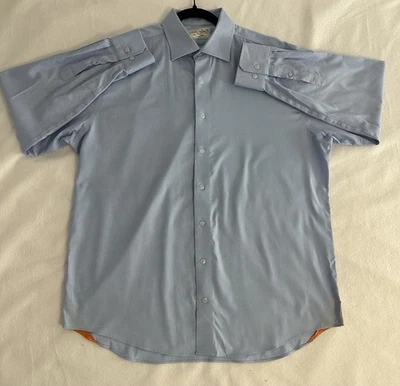 Camisa de vestir Lorenzo Uomo para hombre 17,5x34/35 manga larga con botones ajuste azul Foto 1 de 4