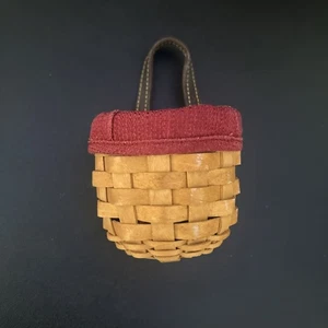 Longaberger extra kleiner Foyer Hängekorb mit rotem Stoffeinsatz - Bild 1 von 5