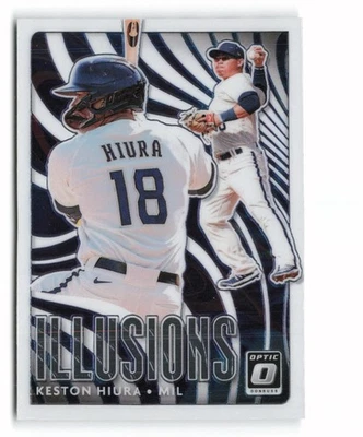 2020 Donruss Optic Keston Hiura Optic Illusions #OI-15 Milwaukee Brewers - Image 1 of 2