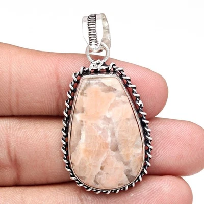 Colgante Piedras Preciosas Rodocrosita Hecho a Mano Día de la Madre Joyería Plata 2" Foto 1 de 4