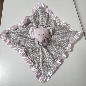 Carter's Pink Elephant Heart Cheetah Print Security Blanket Lovey Satin Trim NWT - Picture 1 of 13