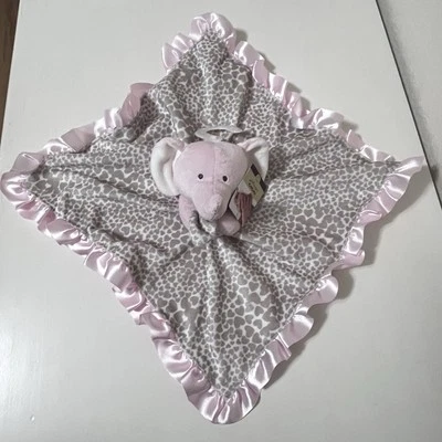 Manta de Seguridad Carter's Rosa Elefante Corazón Estampado Guepardo Lovey Borde Satinado Nueva con Etiquetas Foto 1 de 4